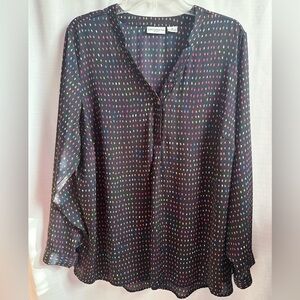Liz Claiborne Colorful Polka Dot Women's Top, size 1 X